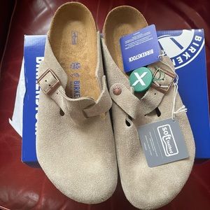 Birkenstock Boston Suede men’s size 45. BNWT/boxed: TWO IDENTICAL PAIRS AVAIL.